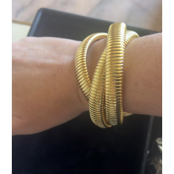 ITALIAN  BRACELET THREE GOLD XL