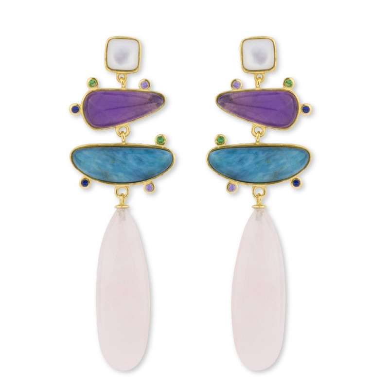PENDIENTES PINK QUARTZ PENDIENTES PINK QUARTZ