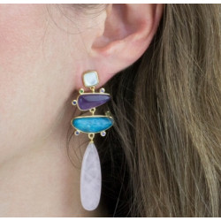 PENDIENTES PINK QUARTZ