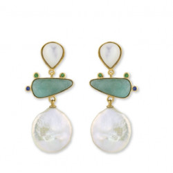 PENDIENTES PEARLS & STONE