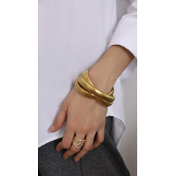 ITALIAN  BRACELET THREE GOLD XL