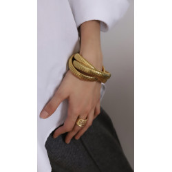 ITALIAN  BRACELET THREE GOLD XL