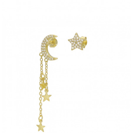 PENDIENTES LUA E ESTRELLA GOLD